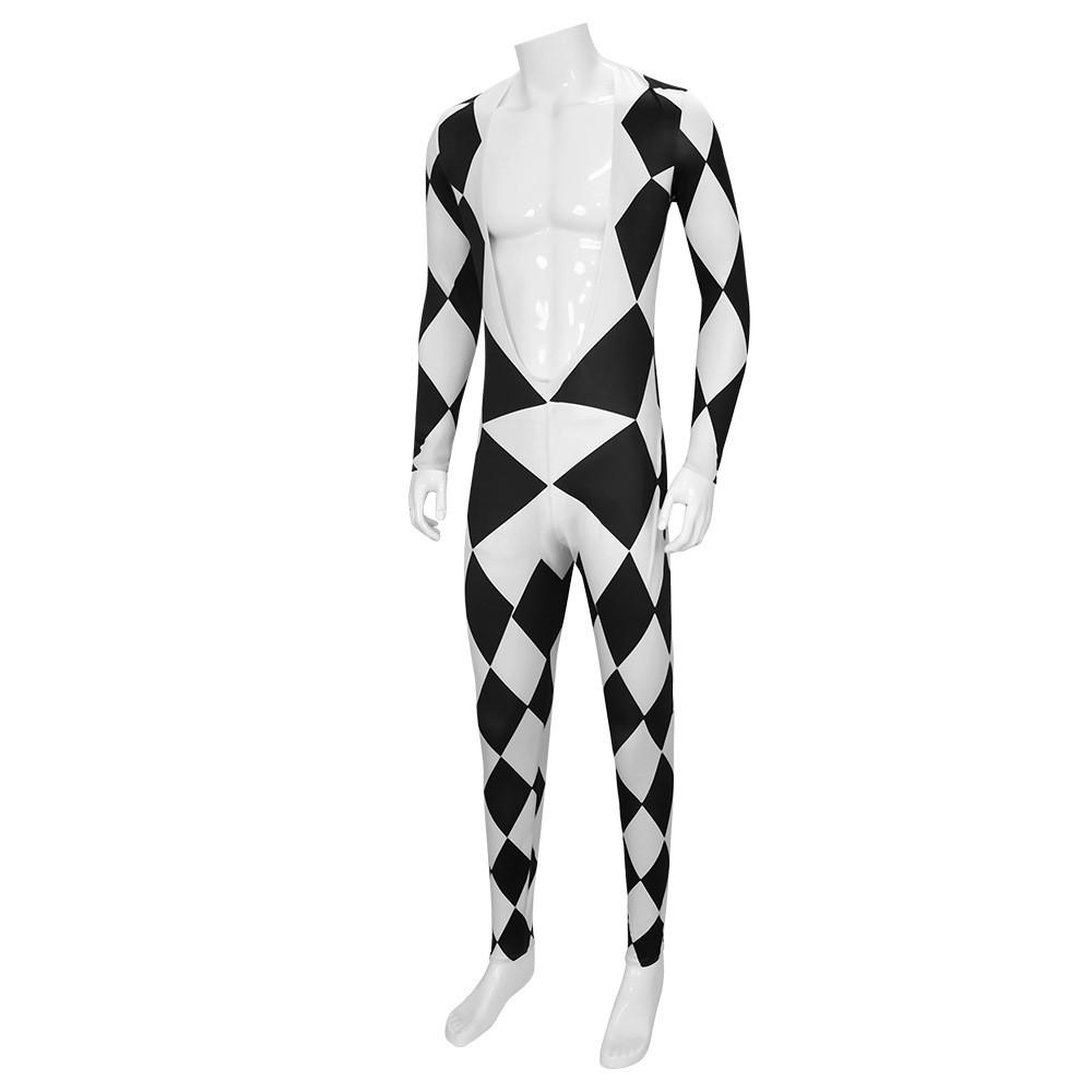 Black Freedie Mercury And White Grid Cosplay Stage Performance Costume Halloween