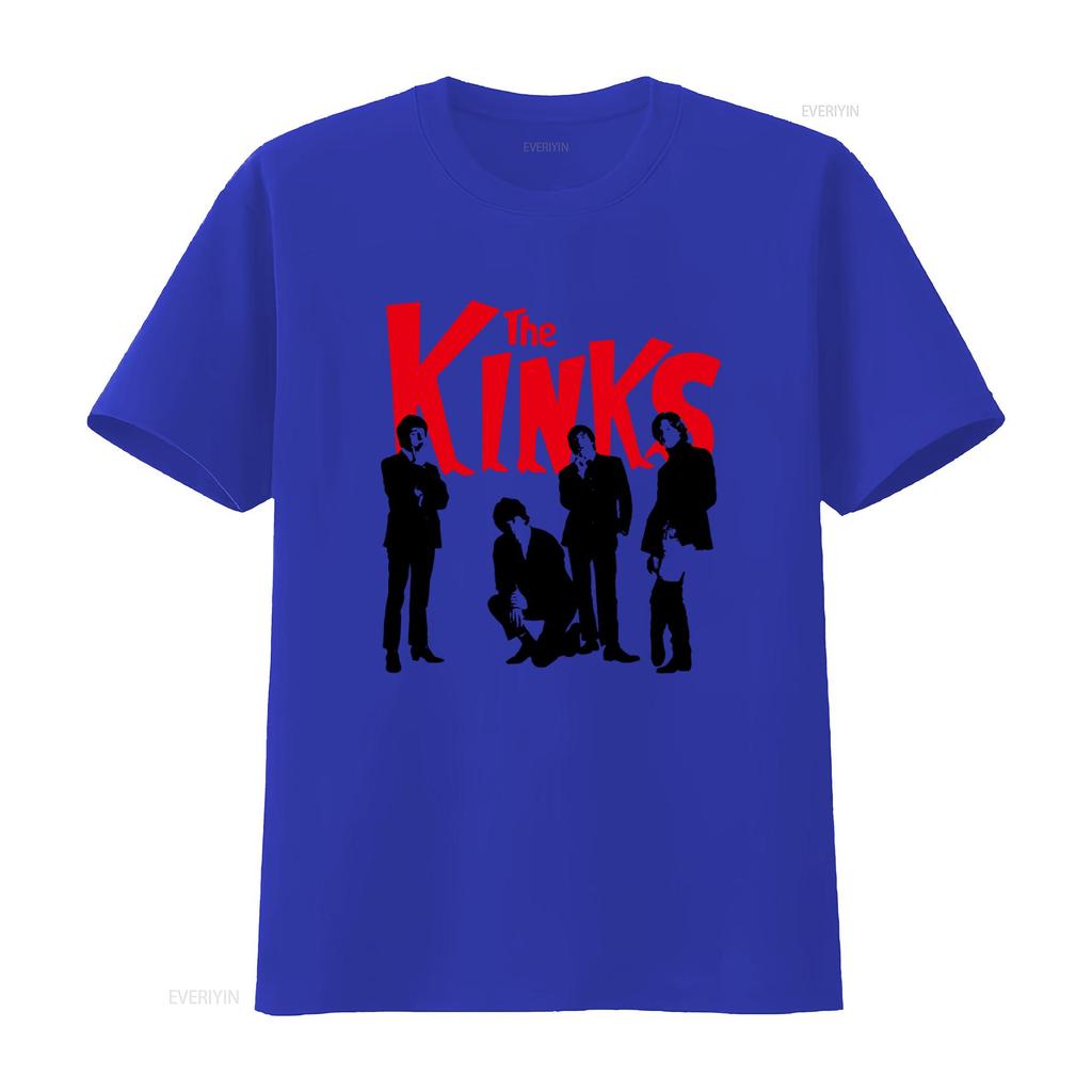 The Kinks Band Print T Shirt Rock Music Fans Casual vintage Washed Unisex Slightly Stretched Versatile homme Stylish