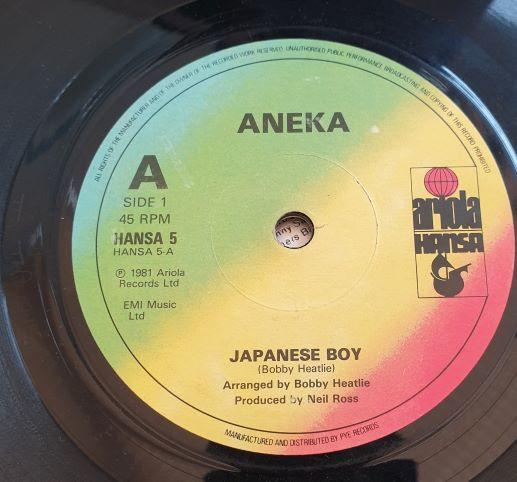 

7inch Record ANEKA Japanese Boy HANSA5 Hansa 1981 UK Dance Electronica Used