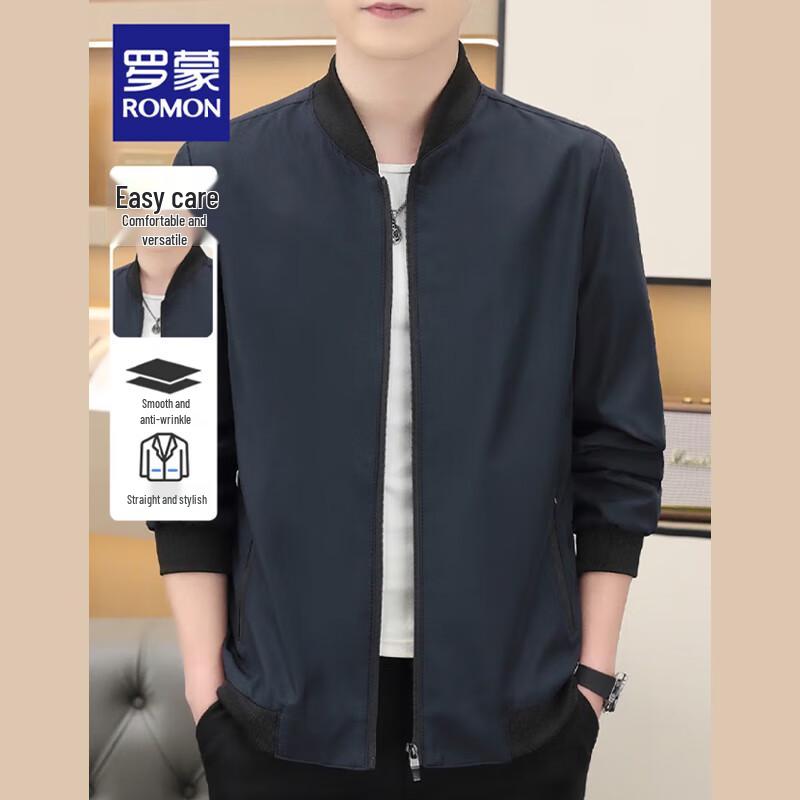 Romon Men's Casual Baseball Collar Jacket