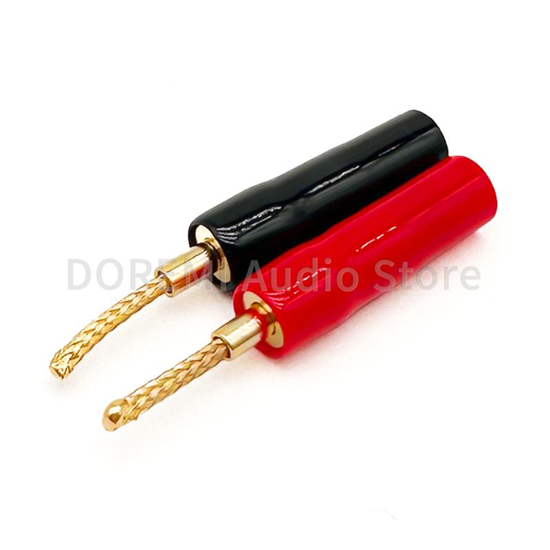10PCS Banana Plugs Speaker Audio Connector Dual Screw Lock 24K Gold Plated HIFI Banana Connectors Jack for Sound Amplifier Wire