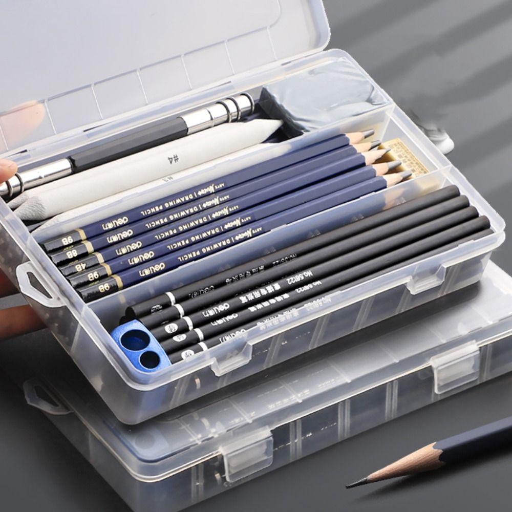 

Коробка для хранения художественных принадлежностей, большая вместимость, коробка для хранения кистей, креативные канцелярские принадлежности
