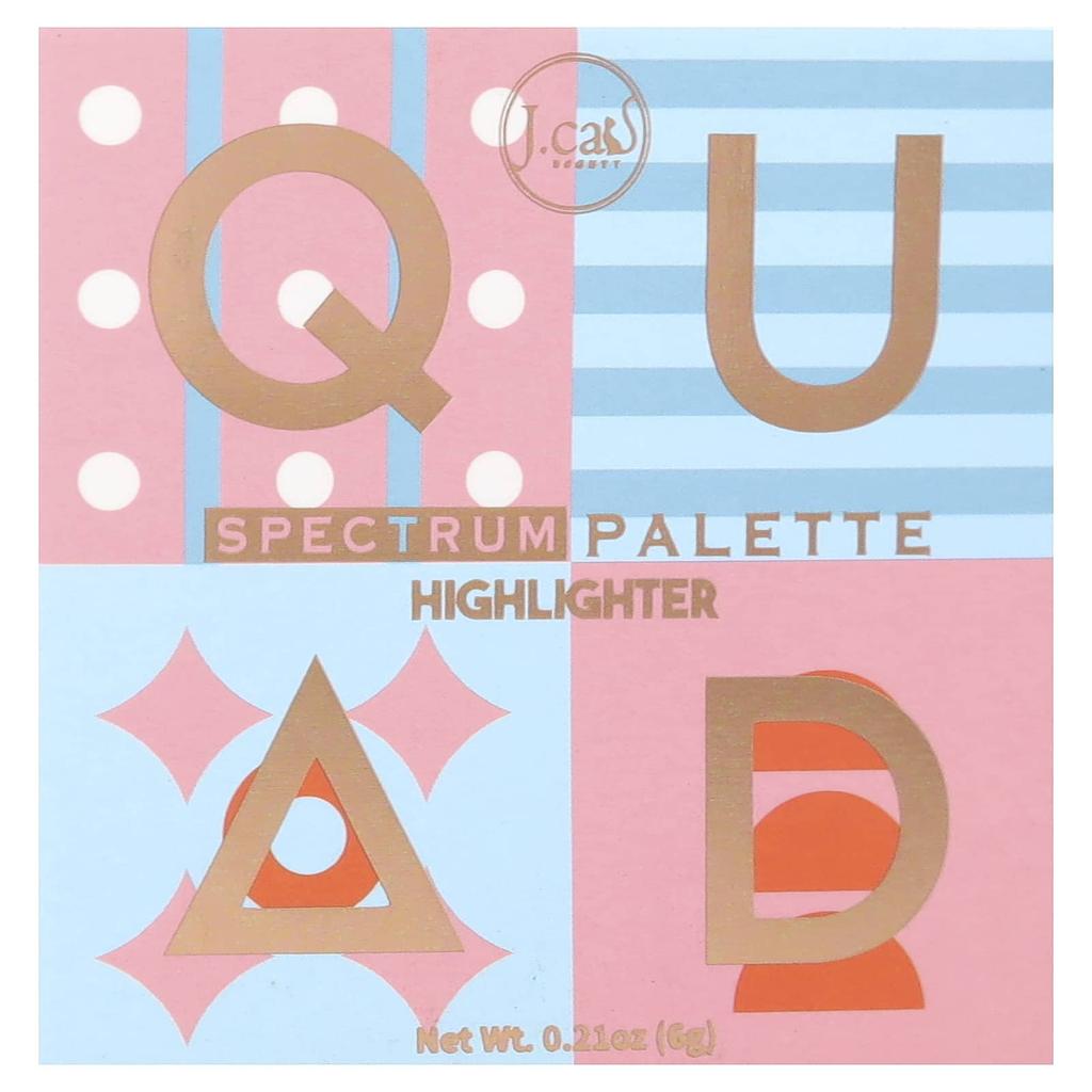 J.Cat Beauty, Quad Spectrum Face Palette Highlighter, QSP101, 6g (0.21oz)