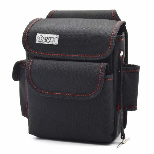 Electrician's Waist Bag, Nail Bag with Lid, Tool Holder, Two-Tier, with Tape Hook