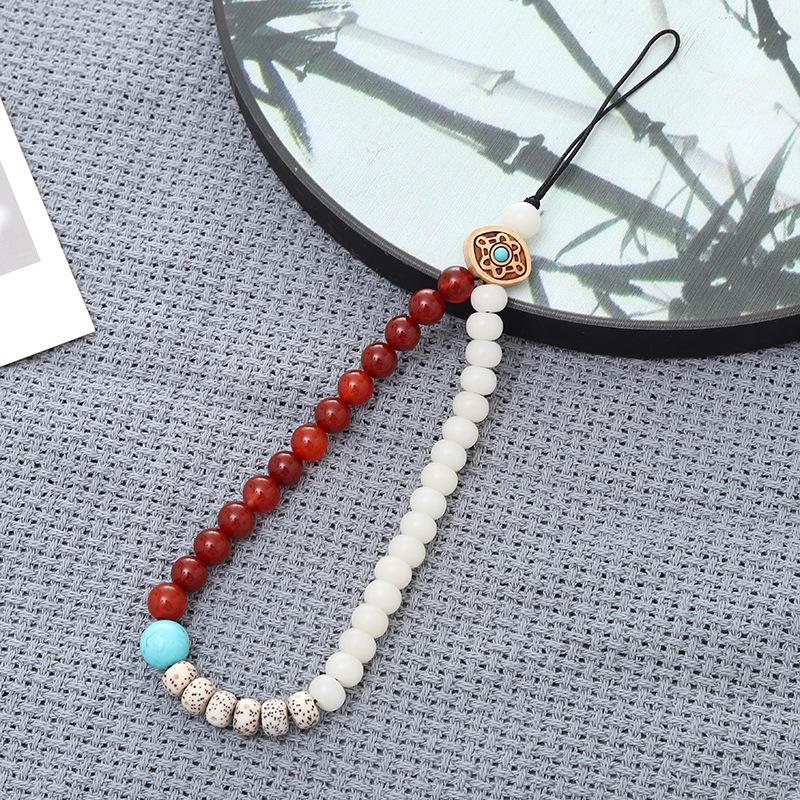 Stylish Pearl Bow Mobile Phone Lanyard with CCD Camera Pendant