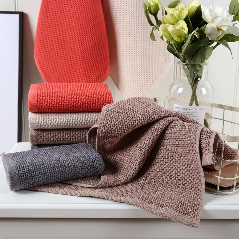 Pure Cotton Honeycomb Waffle Towel - Absorbent Thick Washcloth & Children's Handkerchief