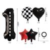 Racing Theme Balloon Bundle Black Textured Aluminum Film Digital Birthday Set Venue Background Arrangement