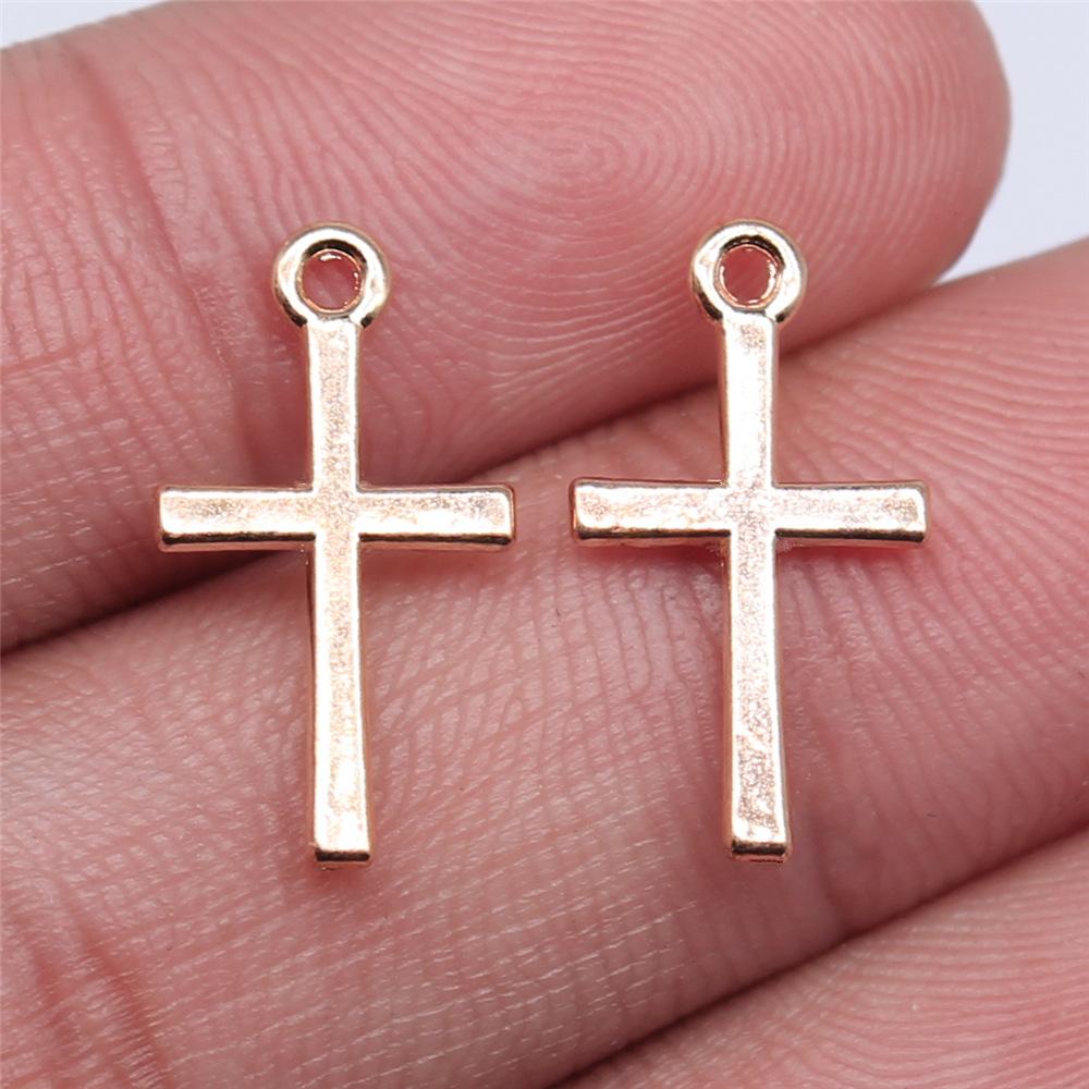 40pcs Tibetan Bronze Silver Color Pendants Antique Jewelry Making DIY Handmade Craft Small Cross Charms For Jewelry Making
