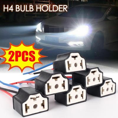 Presa Femmina a Tre Fori per Lampadina Auto H4 Spina Auto Lampadine H4 per Fari Porta Lampada in Ceramica Resistente all'Usura Connettore per Faro H4 13cm Parte