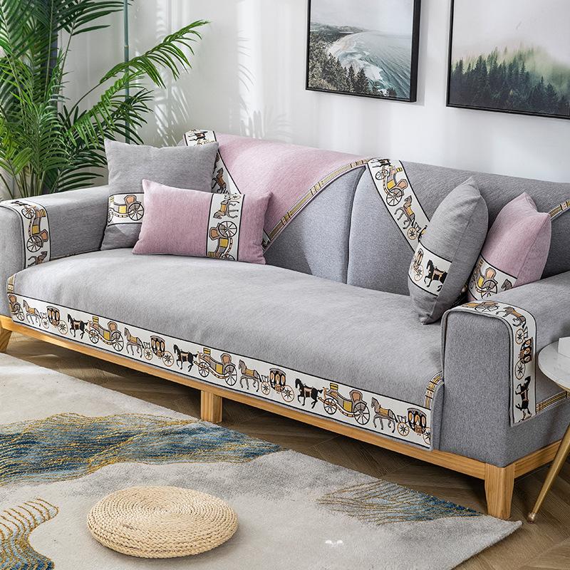 

Подушка для дивана, универсальная нескользящая подушка для четырех сезонов, простая современная подушка из синели, элитная подушка, чехол для дивана, утолщенный чехол, полотенце 110*180CM