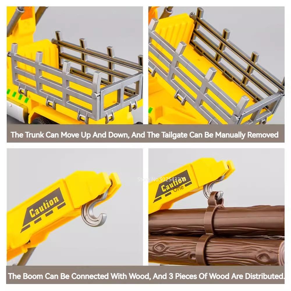 1/50 Logging Transport Truck Model Toy Alloy Engineering Vehicle Models Diecast Excavator Toys Kids Boy Gift Miniature Ornaments