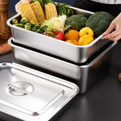 Flat Bottom Square Basin Stainless Steel Extra Deep Lasagna Baking Pan with Lid Non-stick Roasting Casserole Dish