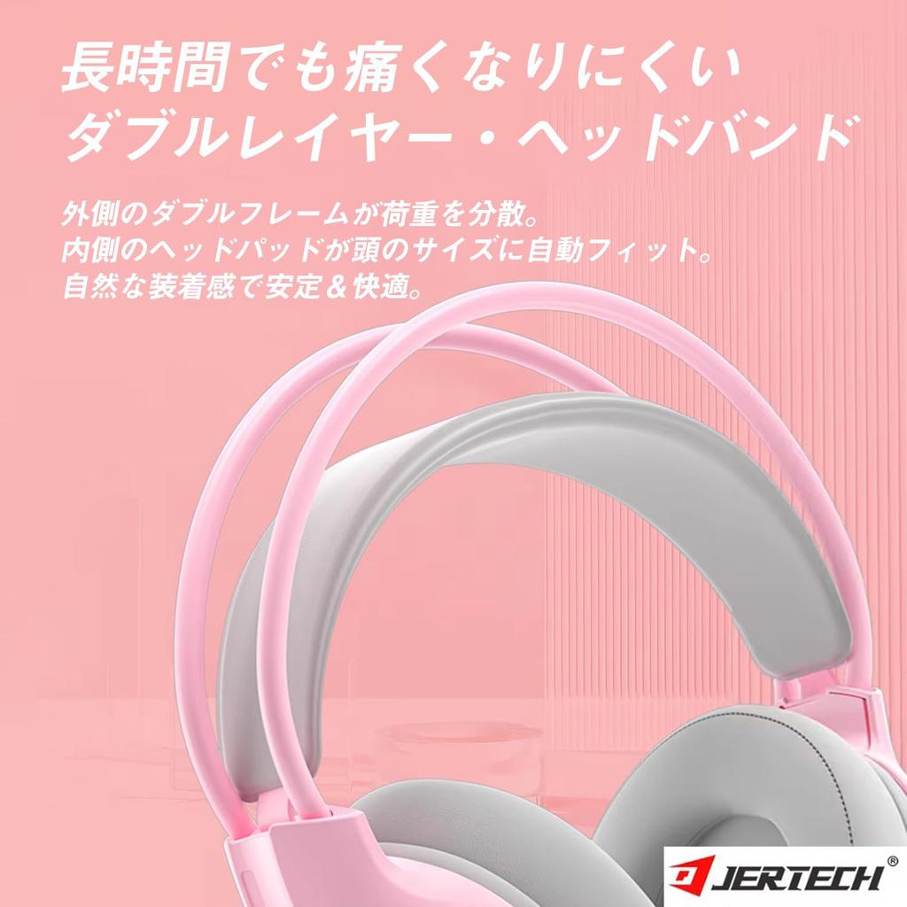 JERTECH HG01 SCOUT Gaming RGB 50mm Lightweight Mute Compatible Headset Wired, USB-A, Lighting, Drivers, (260g), Slide-out Microphone, Over-ear,