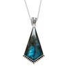Labradorite Boho Silver Statement Pendant, Sterling Silver Labradorite Pendant