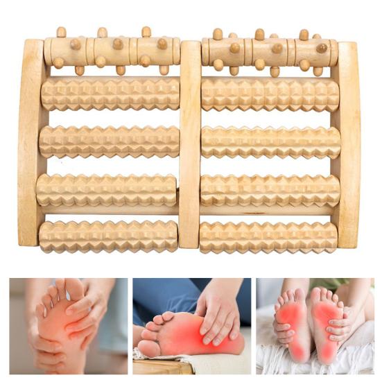 Wooden Foot Massage Roller for Plantar Fasciitis Relief Enhance Circulation Foot Roller Massager Dual Function Massage Device Gift for Men Women