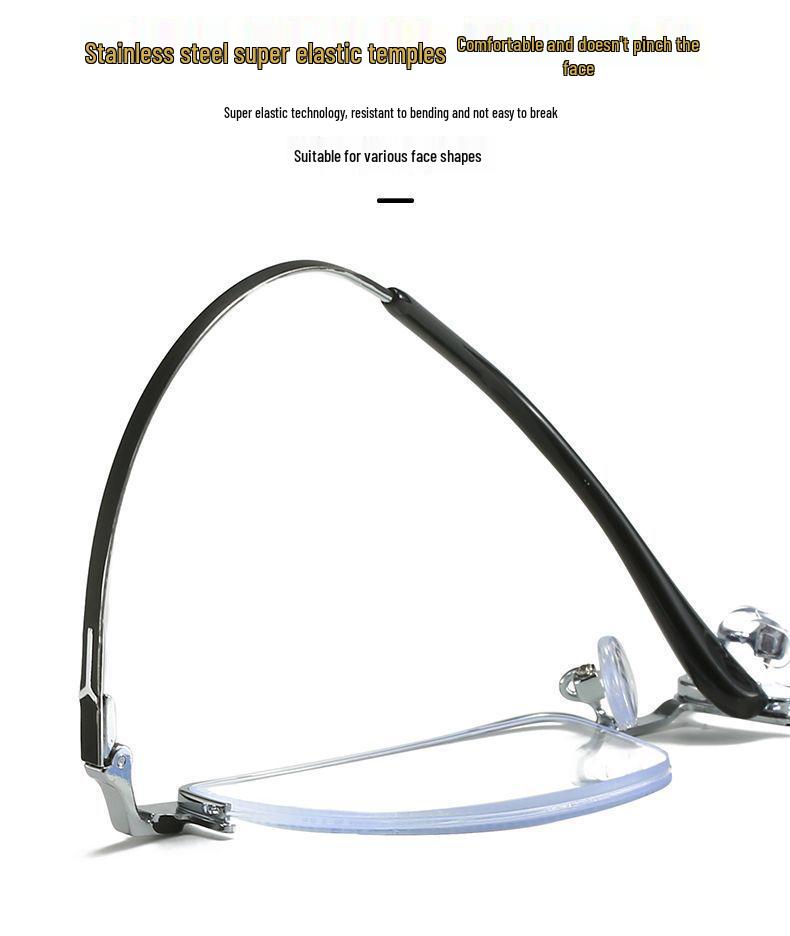 Reines Titanrahmen Designer Lesebrille | Herren & Damen HD Kristallstein | Premium Blaulichtfilter Brille