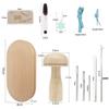 Elliptical Darning Tool Set Beechwood Craft Knitting Repair Kit for Garment Mending | Complete Accessory Set