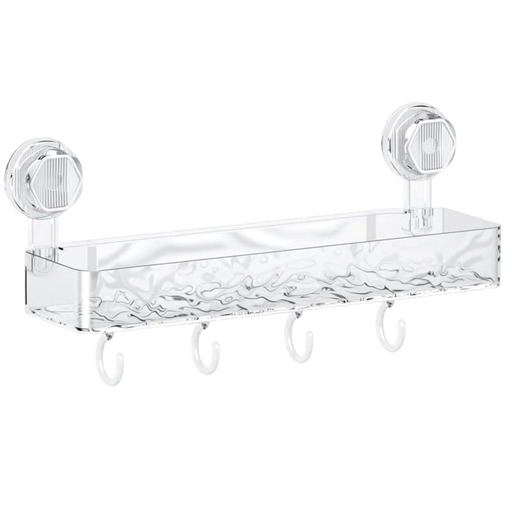Suction Cup Storage Holder Large Capacity Wall-Mounted Shower Caddy No-Drill Bathroom Organizer for Home Bathroom Vanities