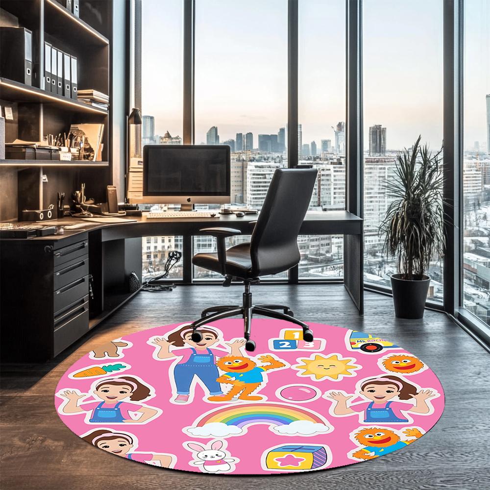 Mevr. Rachel Bedrukte Ronde Vloerkleed Tapijt Stoelkleed Vloerkleed Entree Deurmatten, voor Kantoorstoel Woonkamer Slaapkamer Keuken.