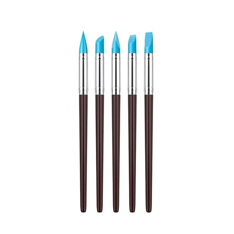 5 Pièces Stylos Pinceaux en Silicone Résine pour Façonnage Dentaire Outil pour Dents en Porcelaine Pinceaux pour Art des Ongles Stylo Argile Céramique Outils de Sculpture Modélisation Diy