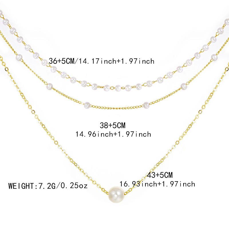 New pearl pendant multi-layer necklace temperament fashionable and versatile women's neck chain simple collarbone chain