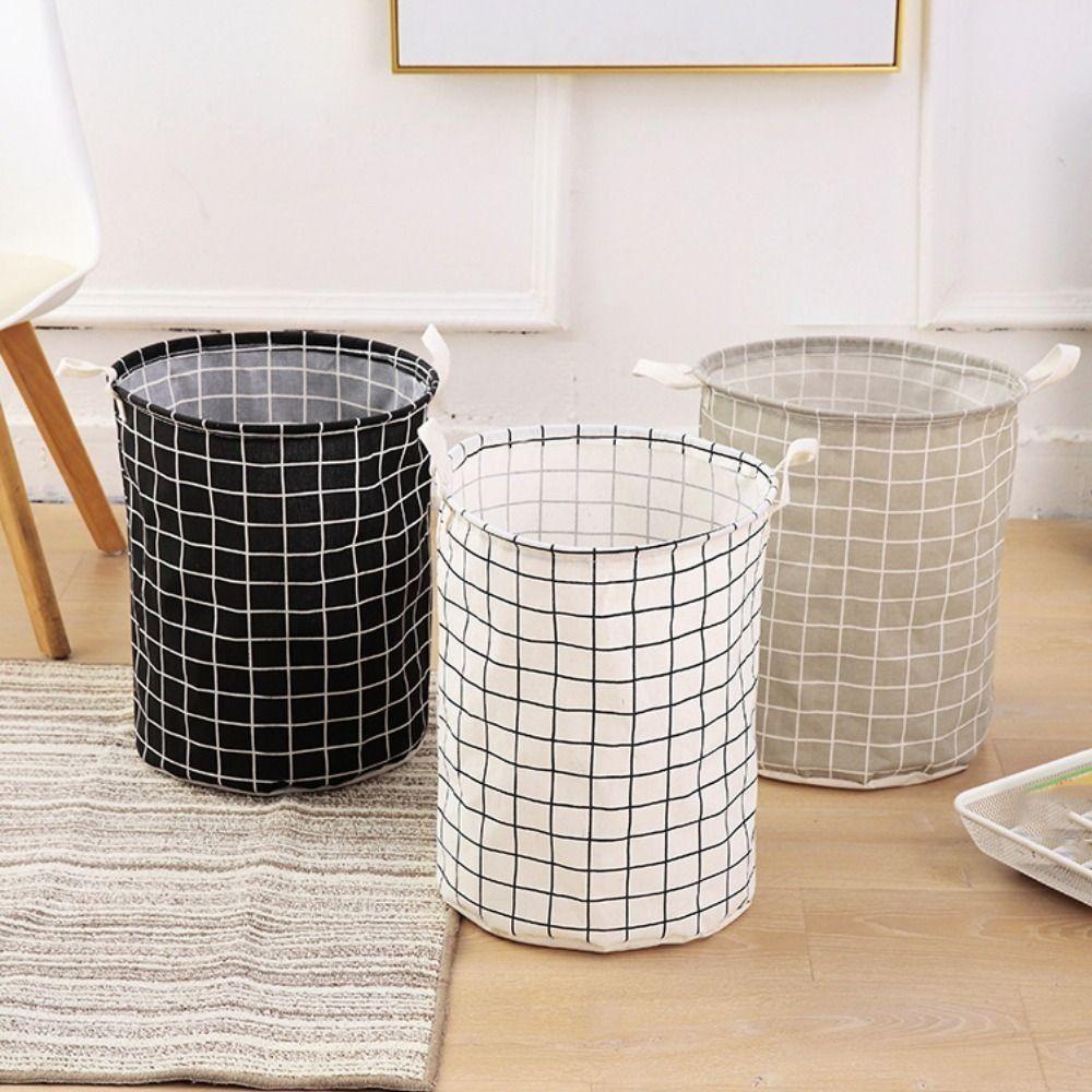 Household Clothes Toys Storage Basket Cotton Linen Dirty Clothes Baskets Laundry Organizer  Home