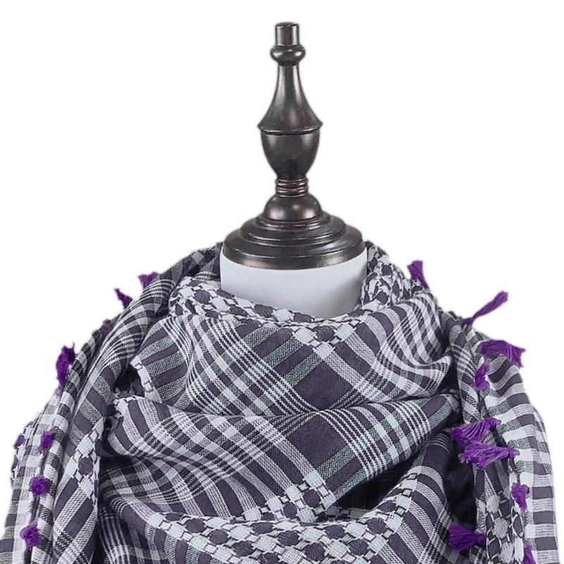 652F Shemagh Head Neck Scarf Men Women Shawl Kafiya Wrap Shemagh Scarf Hiking Scarves With Tassels Windproof