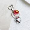 Strawberry/Tomato Heart Key Pendant Stylish Keyring Backpacks and Purses Charm Accessory Fashionable Keychain Ornament
