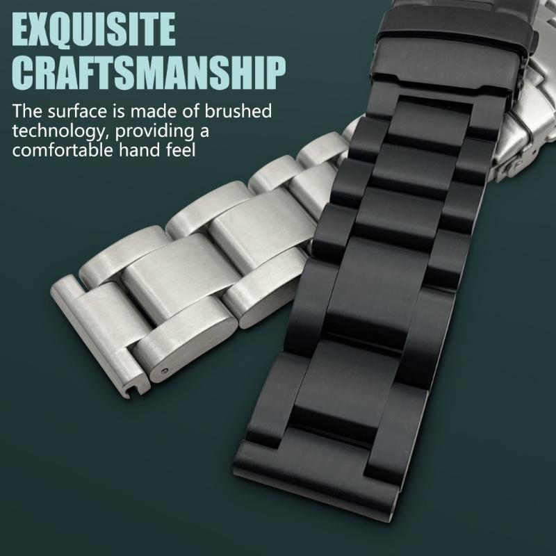 Smartwatch Adjustable Band Straps Wristband Bracelet Wear Resistance Unisex Waterproof with Double Press Fold Over Clasp