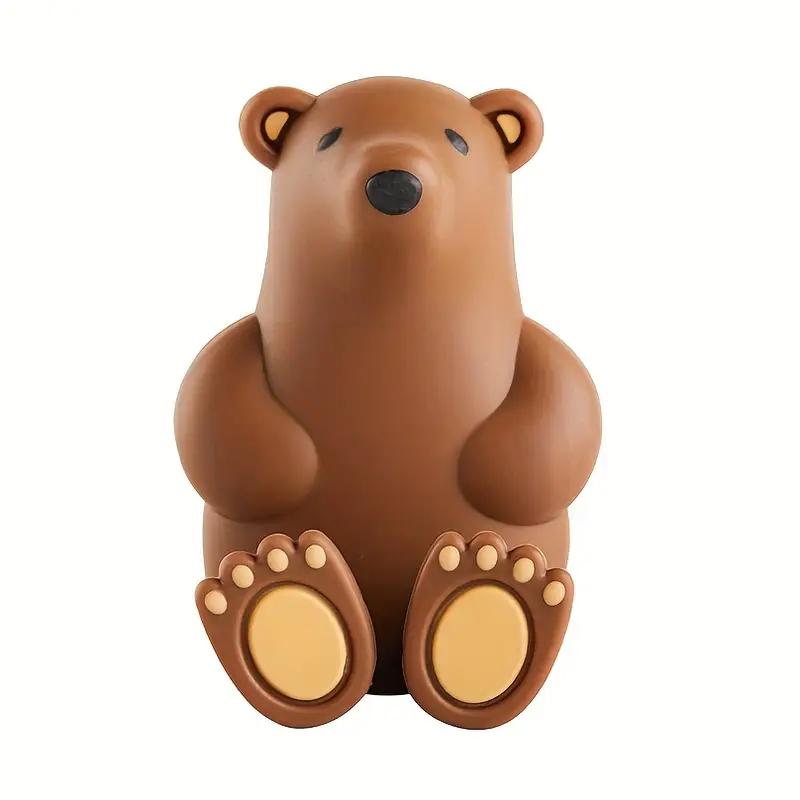 1PCS Punch-free Polar Bear Silicone Toothbrush Holder Suction Cup Accessory Rubber Band Mask Storage Wall Mount Bracket