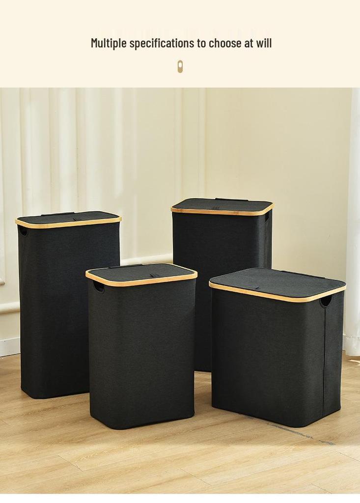 Foldable Laundry Basket: Portable, Dustproof, Large Capacity Hamper for Household Storage.