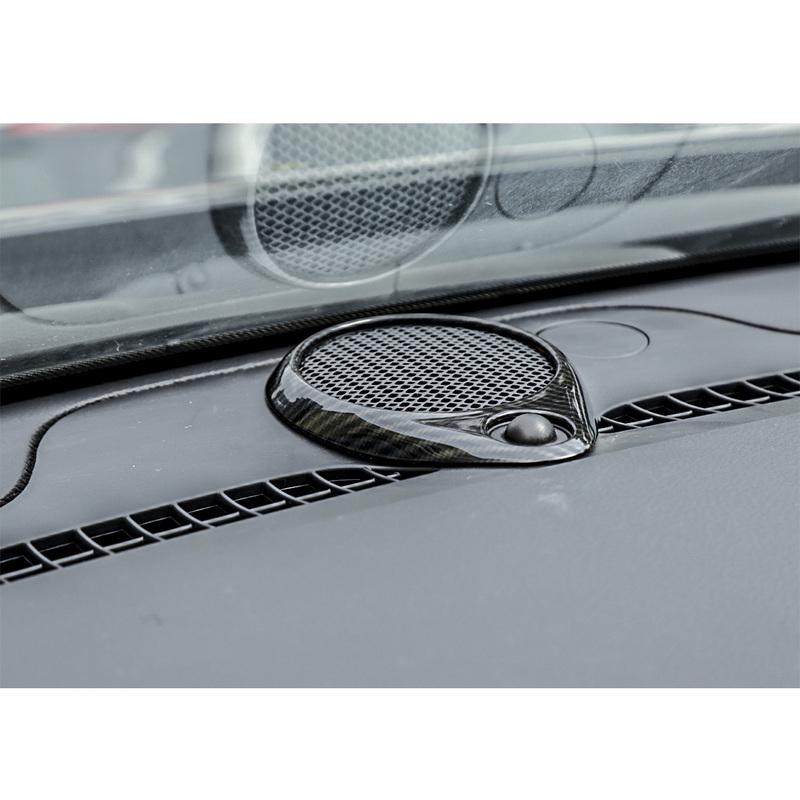 Car Dashboard Speaker Ring Horn Cover Trim Fit For Dodge Durango 2011 2012 2013 2014 2015 2016 2017- Carbon Fiber Style