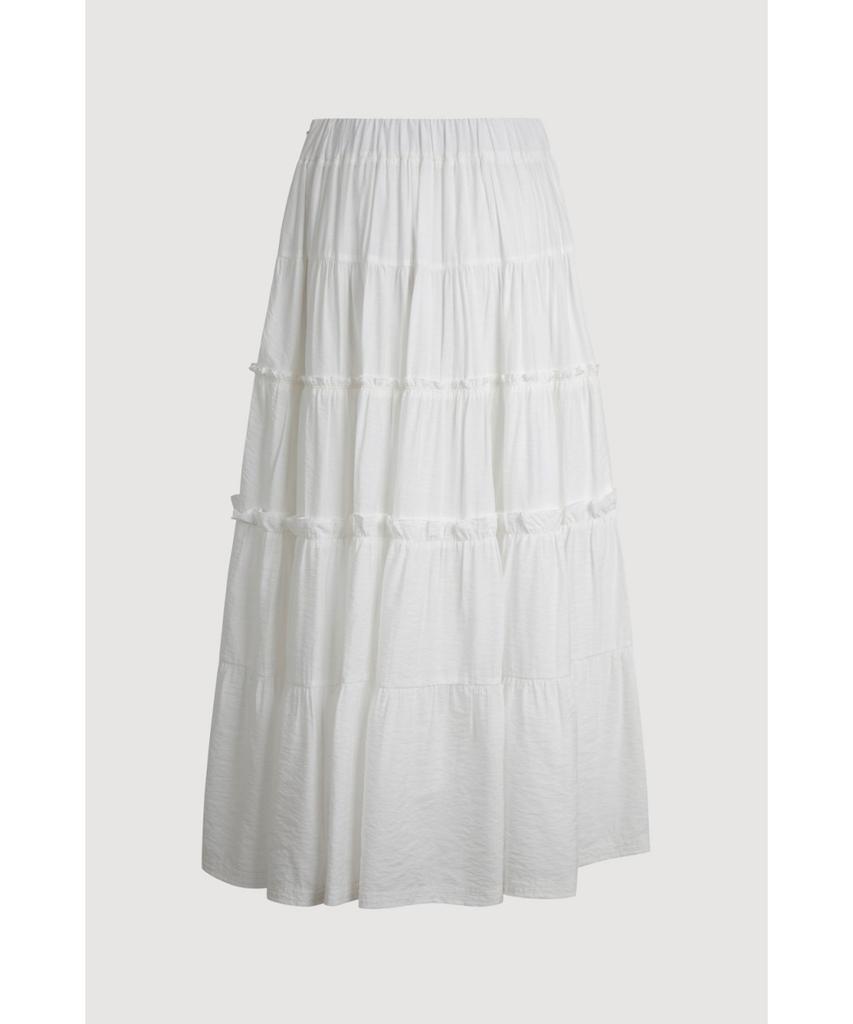 LUCKY CHOUETTE [Re-Order] Shirring Back Banding Long Skirt (Dark Ivory) Lfkax25560Ivd