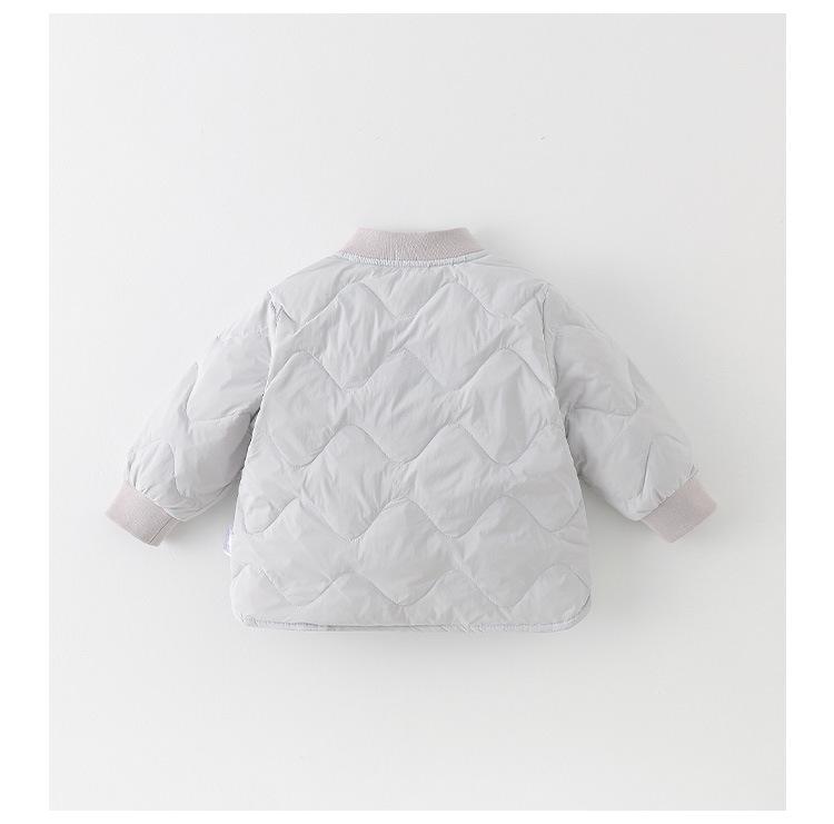 Infant Boys' Lightweight Cartoon Down Jacket, Class A, Autumn/Winter Warm Outerwear, White Duck Down 90