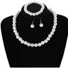 3pcs/set Faux Zircon Beaded Necklace & Bracelet & Earrings Set Elegant Round Bead Chain Zircon