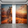 2PC Home Decoration Curtains, Desert Background With Pole Pocket Curtains, Kitchen, Coffee Shop, Living Room, Balcony, Garden