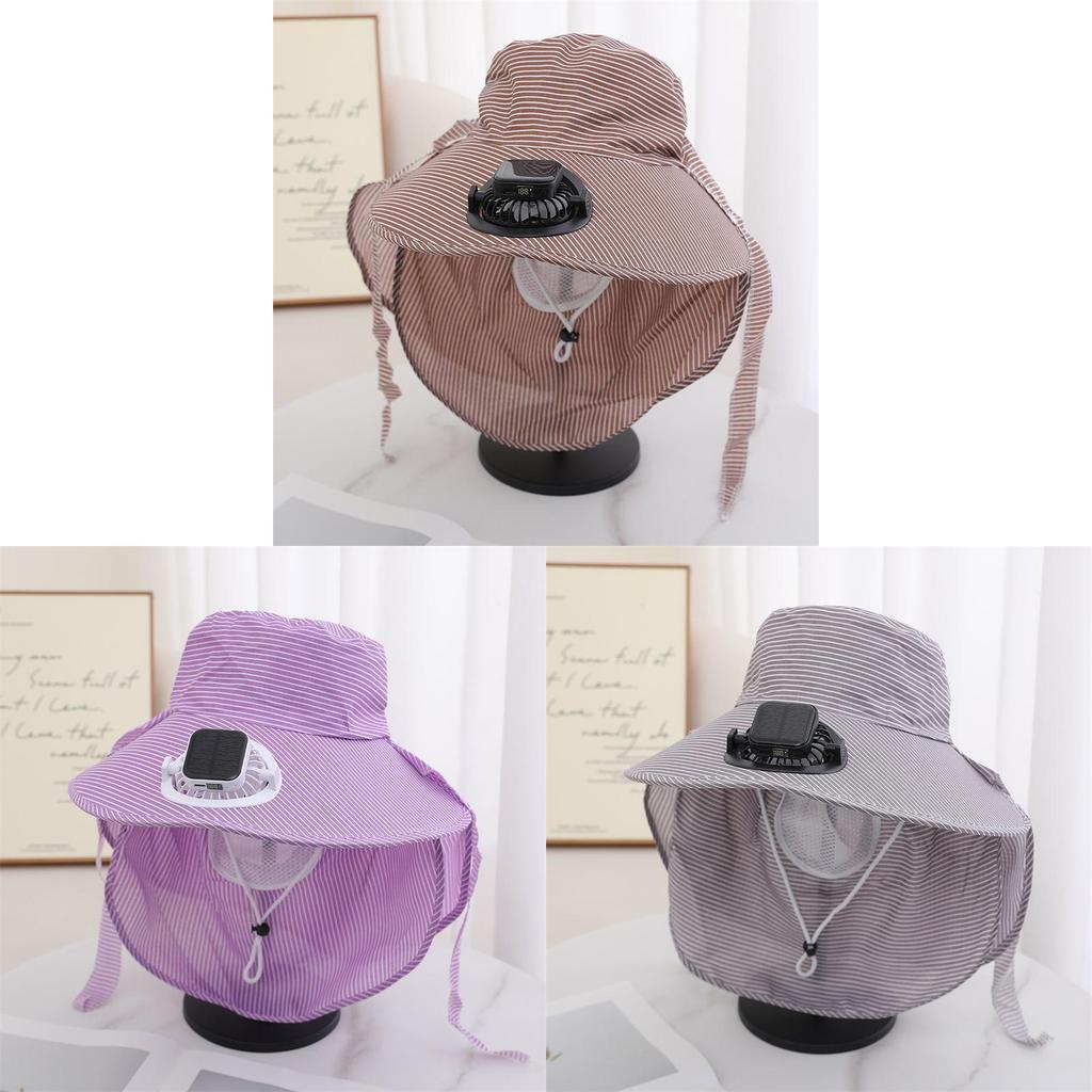 Sun Energy Rechargeable Farmer Hat With Builtin Fan For Outdoor Sun Protection And Cooling