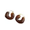 Maillard Amber Exaggerated Personality Fashionable Retro Earrings Medieval Earrings Women'S Niche High-End Stud Earrings