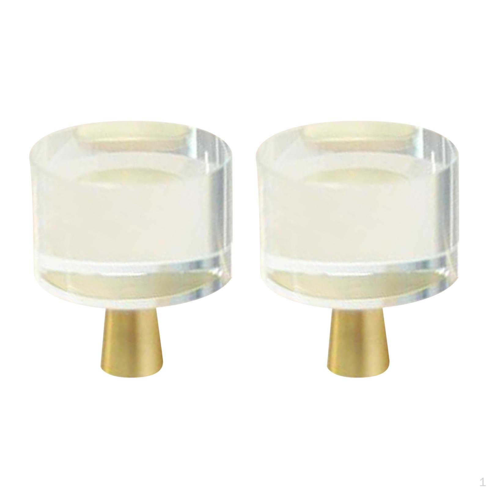 

2Pc Crystal Cabinet Hardware Knob Pull Kitchen Cupboard Dresser Door Clear Round