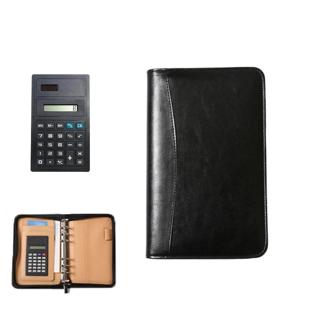 PU Leather Portfolio Binder Cover 6-Ring Business Notebook Loose Leaf Notebook  Conference Use