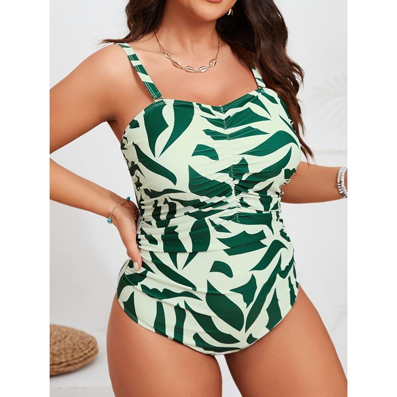 New European and American One-piece Bikini Digital Printing Adjustable Shoulder Strap Fashion Beach Swimsuit Women