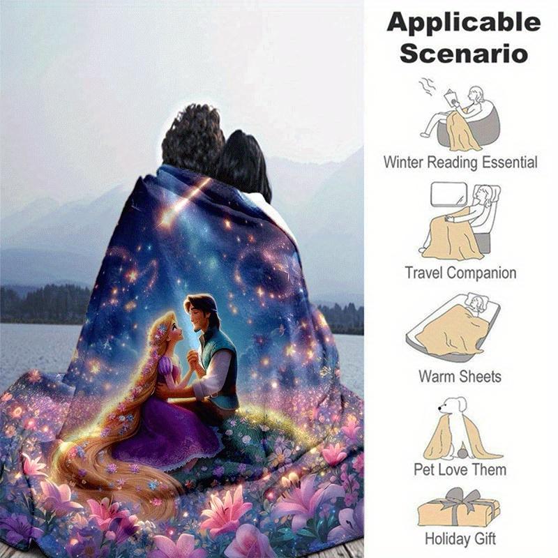 1pc Rapunzel Printing Blanket - Soft, All-Season Throw for Office Blanket, | Personalized Gift with Adorable Cartoon Design