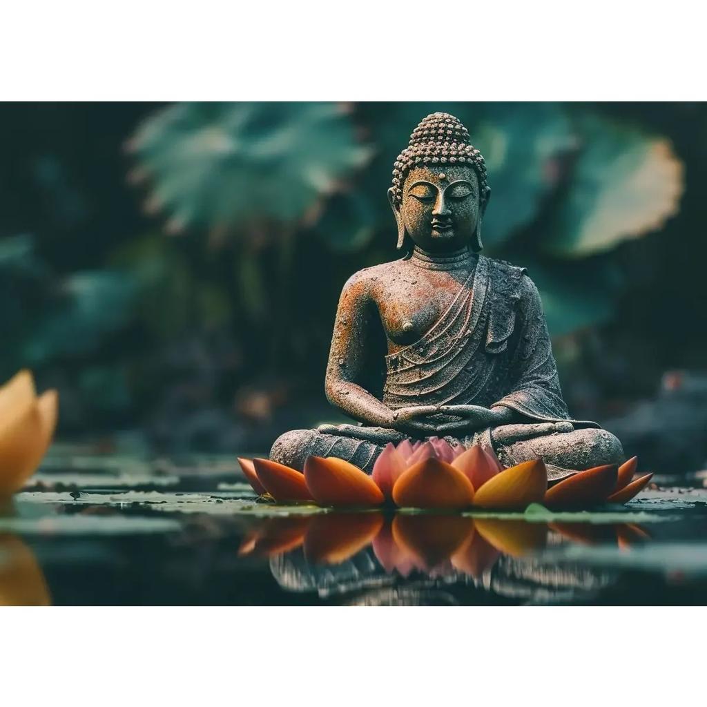 Zen Religion Meditation Buddhism Poster and Print Canvas Painting Wall Art Buddha In Nature Abstract Picture for Room Home Decor