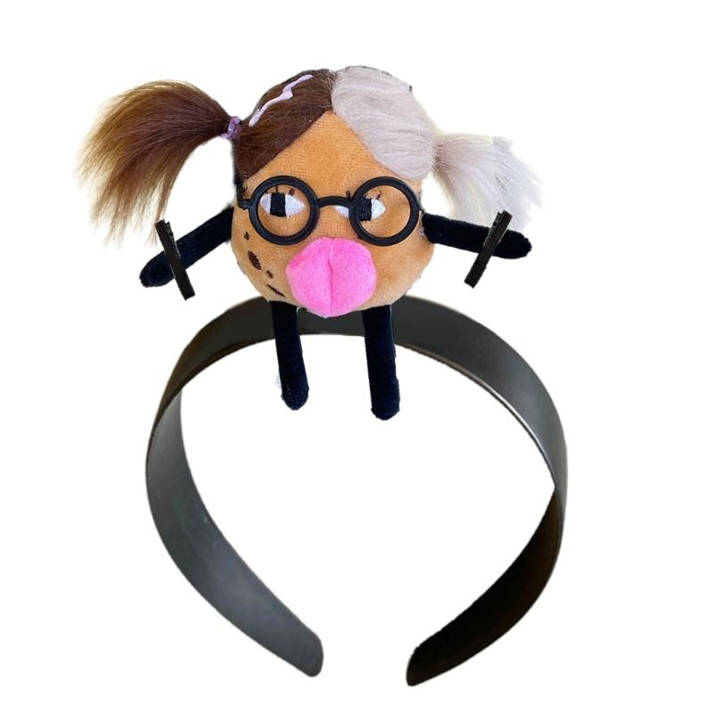 Cute Cartoon Doll Headband Funny Braided Doll Hairband Hair Hoop Hairpin Perfect for Party Cosplay Headdress Jewelry