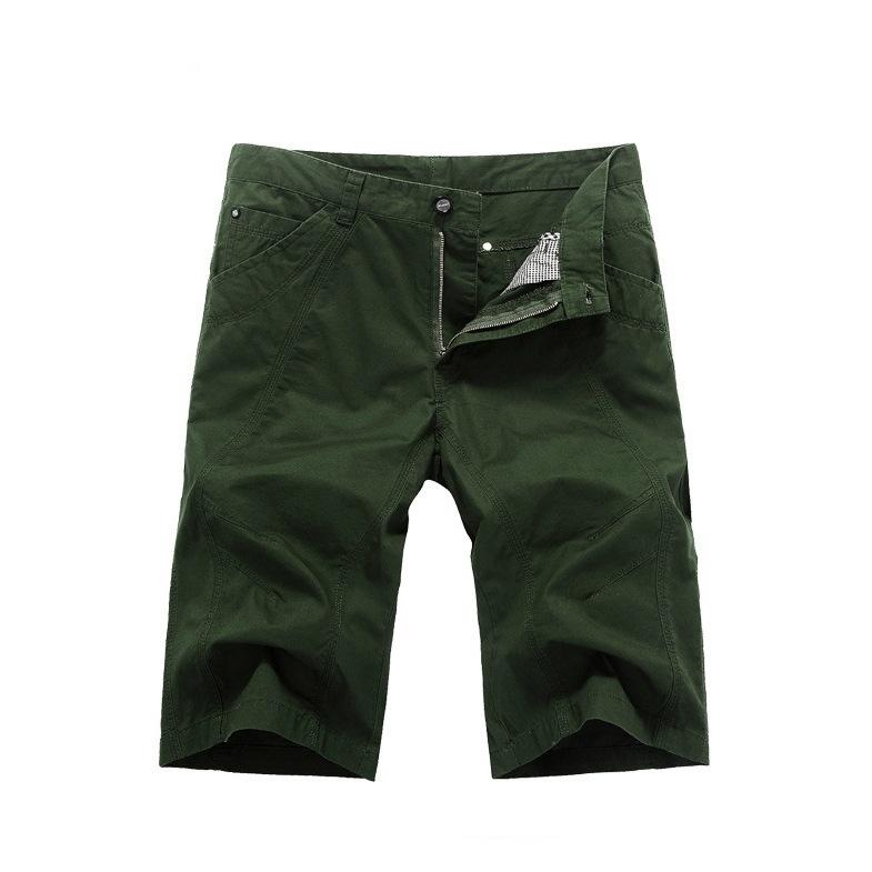 Mens Cargo Shorts Fashion Zipper Pocket Summer Cotton Shorts Hiking Jogger Elastic Waist Sports Shorts