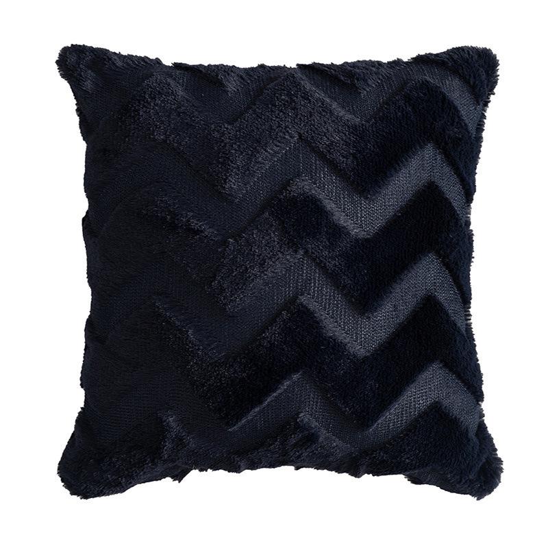 Solid Color Geometric Embroidered Plush Sofa Pillowcase