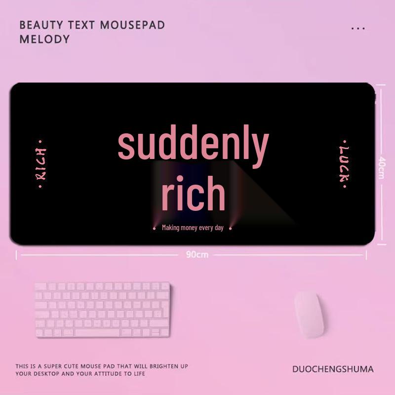 Funny 'Get Rich Quick' Text Mouse Pad - Princess Please Office Desk Mat
