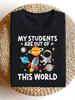 Women'S Fun Retro Pattern T-Shirt, Interesting Space Teacher T-Shirt, My Space Journey Astronaut And