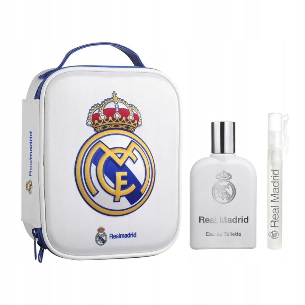 Real Madrid Cosmetic Bag with 100 Ml Eau De Toilette and 10 Ml Mini Eau De Toilette