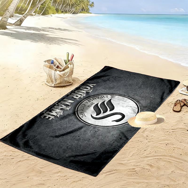 Swansea City A.F.C Print Beach Towel, Large Soft Quick Dry Towel for Beach Camping Swimming